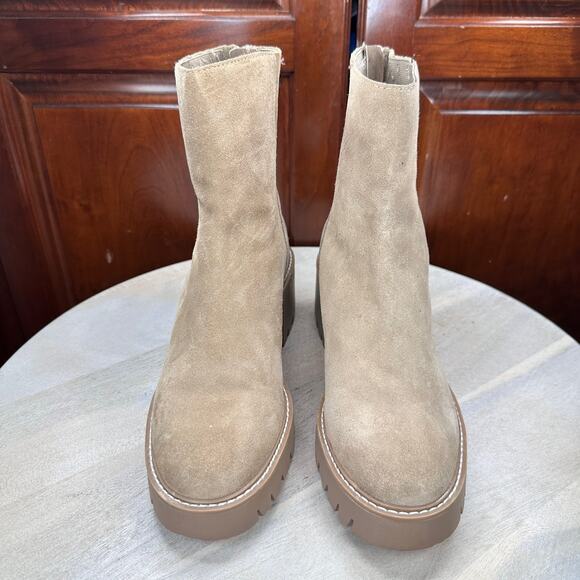 DV by Dolce Vita Hopper Womens Boots Size 8.5 Tan Suede Leather Chelsea Boot New - Picture 13 of 13